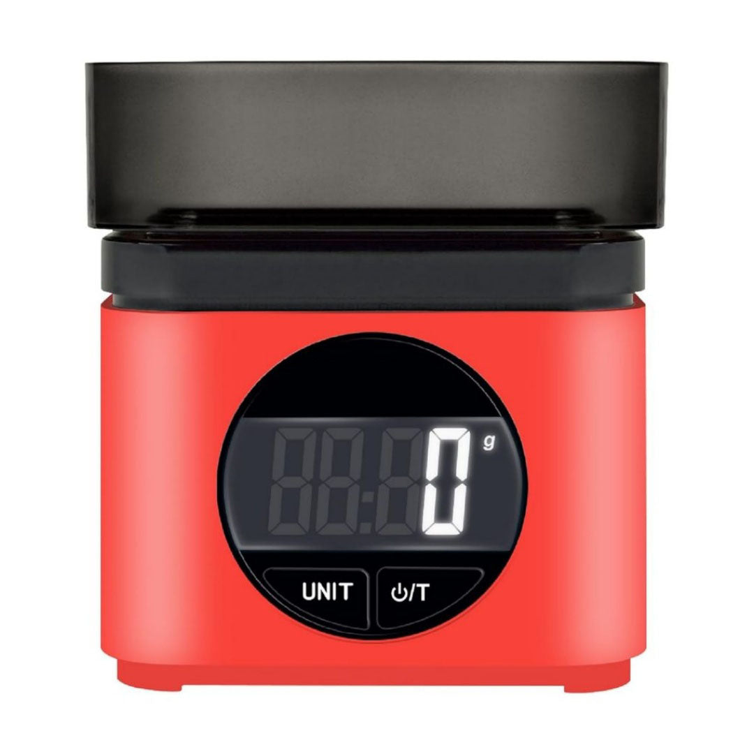 Balance de cuisine rouge en bambou 1800 w 2 l pour camping