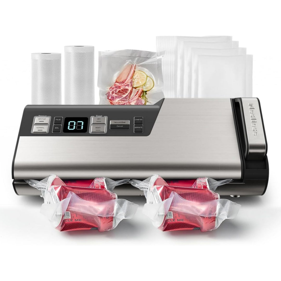Appareil de mise sous vide en acier inoxydable 1800 w 6 l gris