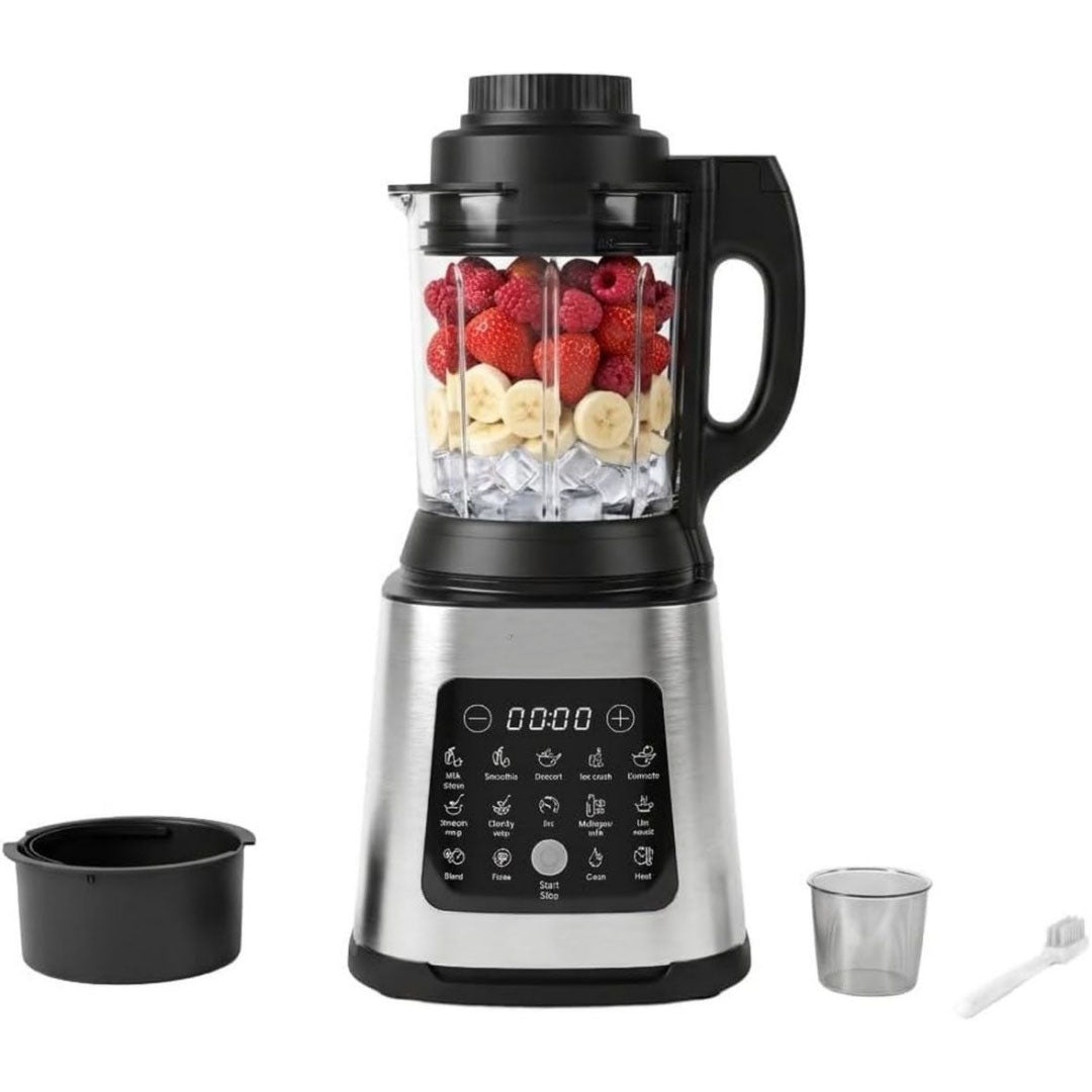 Blender chauffant et machine a soupe en ceramique 1 l 2000 w blanc